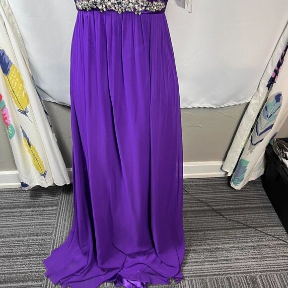 Xcite Extreme strapless fit n flare empire waist rhinestone evening dress. Sz 6 - Picture 3 of 11